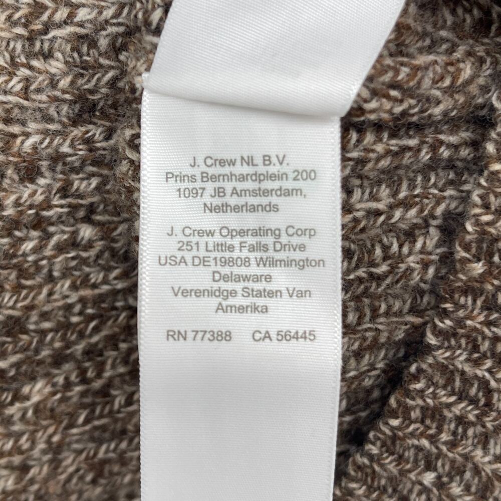 J.CREW Sweater Men S Rugged Merino Wool Blend Cardigan Ribbed Shawl Marled Brown - Picture 11 of 15
